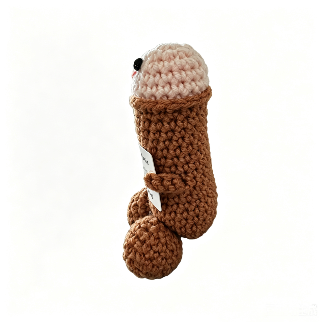 Handmade Crochet Positive Penis Doll – "I Believe in You" Funny Gift