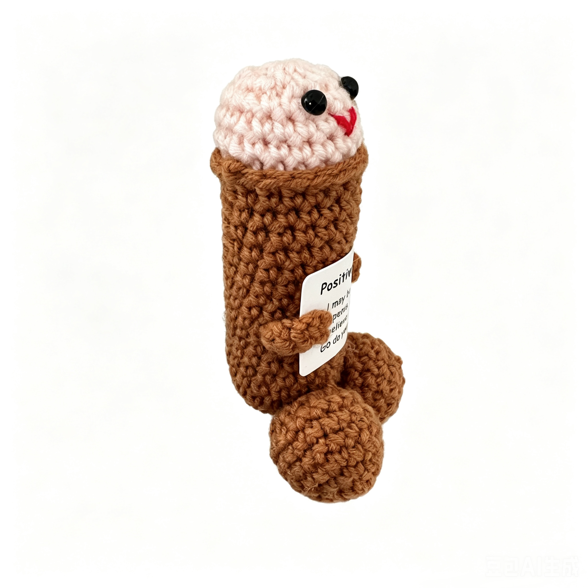 Handmade Crochet Positive Penis Doll – "I Believe in You" Funny Gift