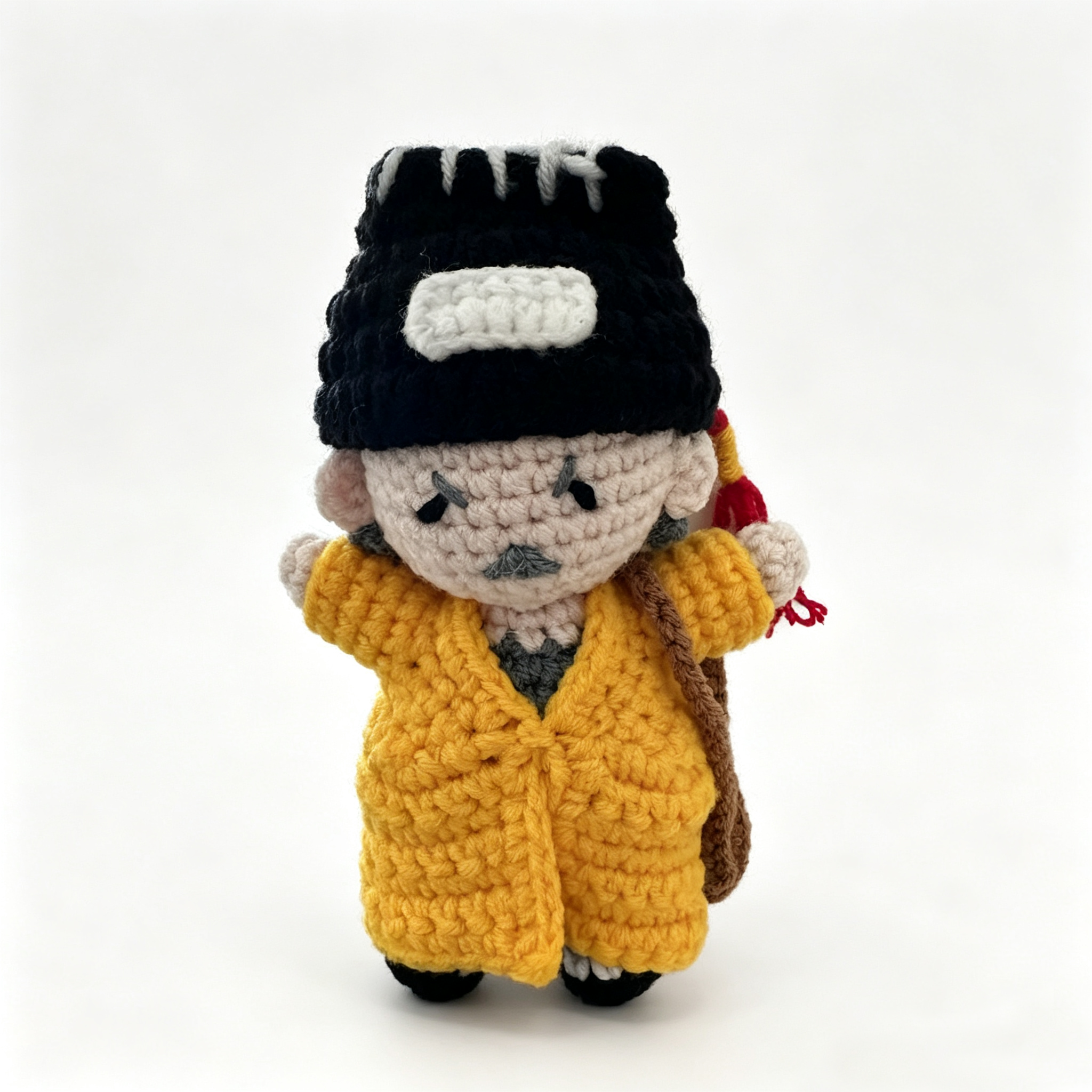 Handmade Crochet Lam Ching-Ying Taoist Priest Doll – Iconic Hong Kong Ghost Hunter Figure