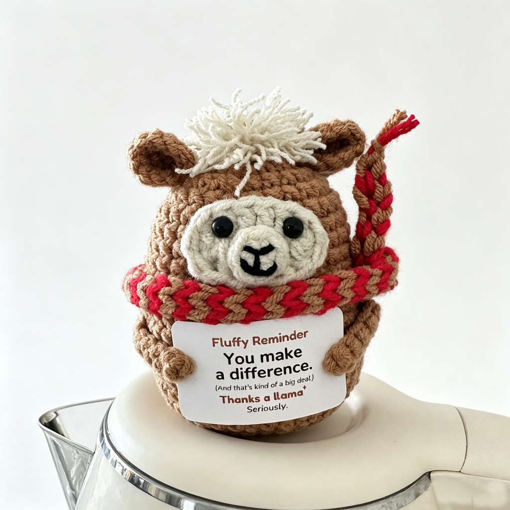 Handmade Crochet Llama Doll – "Thanks a Llama" Fluffy Reminder Gift