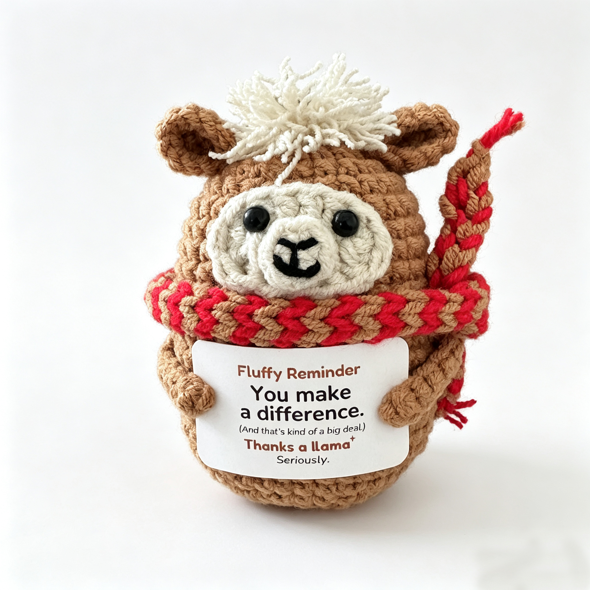 Handmade Crochet Llama Doll – "Thanks a Llama" Fluffy Reminder Gift