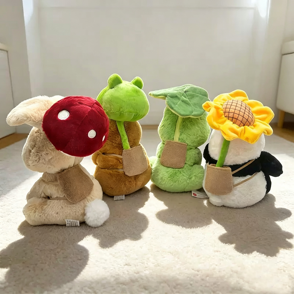 Cute Animal Plush Toy with Backpack Design | Bear, Panda, Frog & Bunny