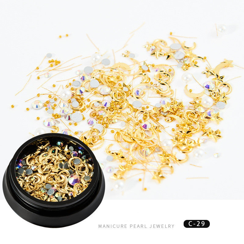 Copper Round Rivets Sequins - 3D Metal Nail Art Studs | Golden Nail Decoration