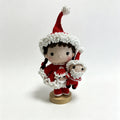 Handmade Crochet Christmas Girl Doll – Santa Outfit with Mini Doll | 20cm Amigurumi