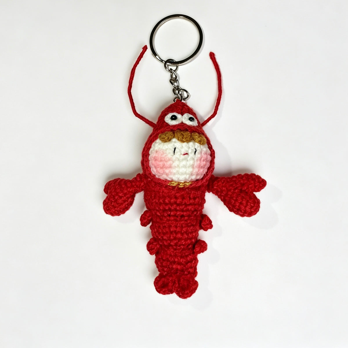 Quirky Red Lobster Baby Charm — Handmade Crochet Keychain 🦞❤️