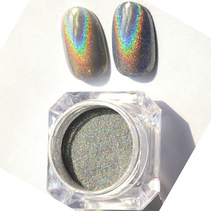 Rainbow Laser Mirror Powder - Holographic Chrome Nail Pigment | Professional Mirror Effect