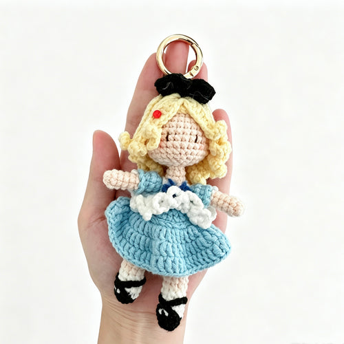 Alice in Wonderland Crochet Doll Keychain