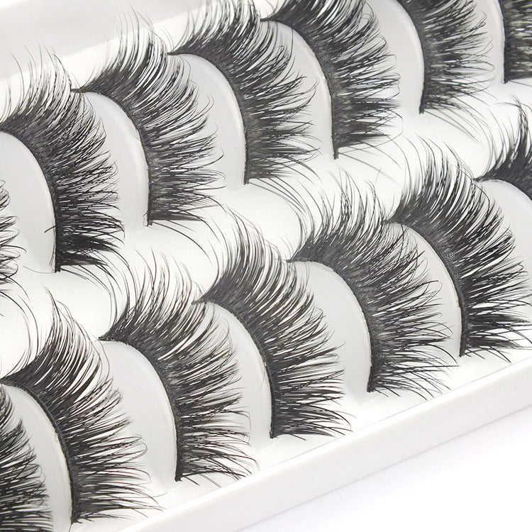 Artificial False Eyelashes - 10 Pairs Handmade Synthetic Lashes