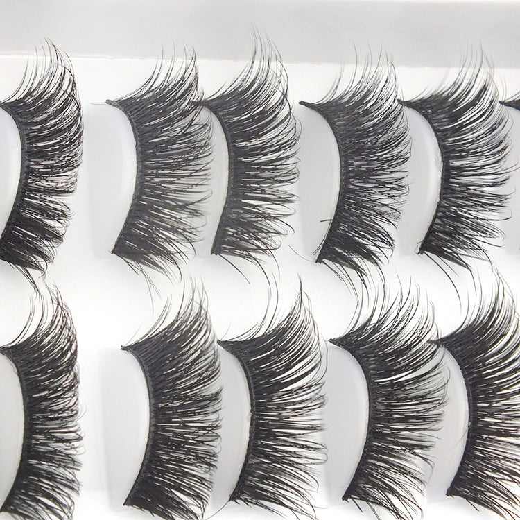 Artificial False Eyelashes - 10 Pairs Handmade Synthetic Lashes