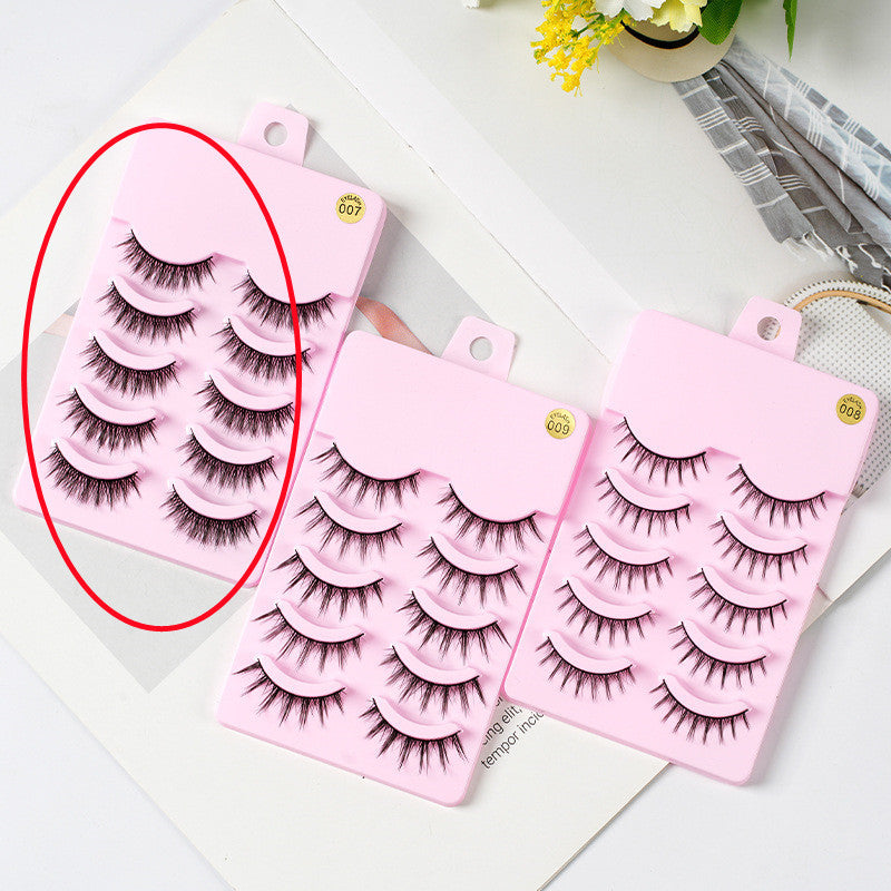 Natural False Eyelashes - 5 Pairs Manga Style Wispy Lashes | Korean Makeup