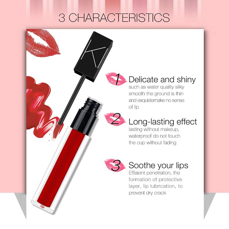 Matte Liquid Lipstick - Waterproof Long-Lasting Lip Color | Smooth Formula