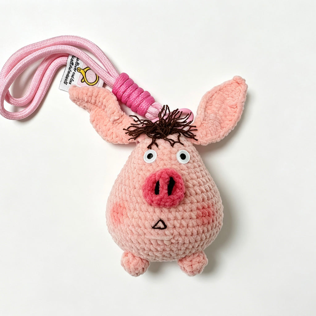 Taiyi’s Pig Amigurumi Charm — Handmade Crochet Keychain Doll