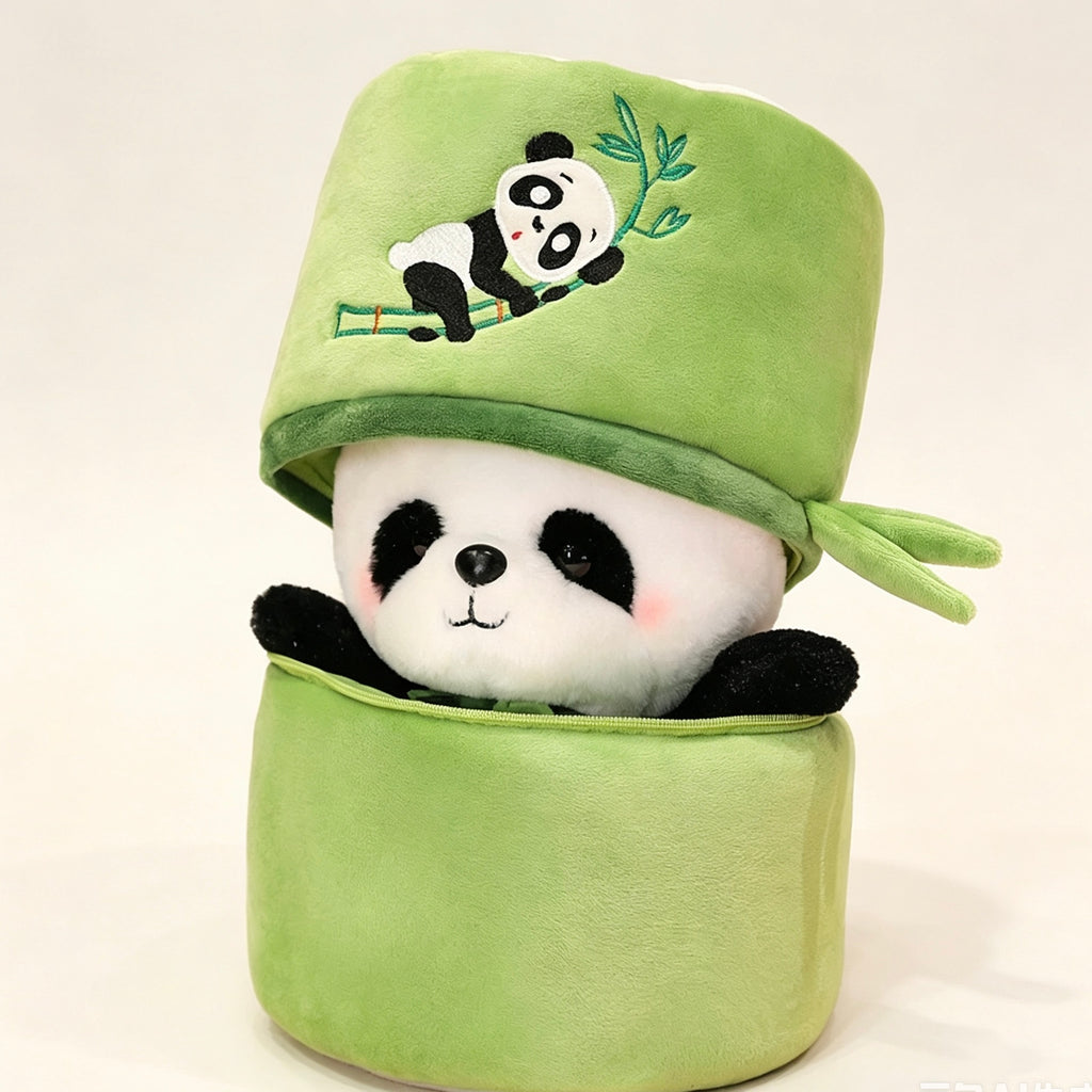 Bamboo Tube Panda Hero Plush Toy