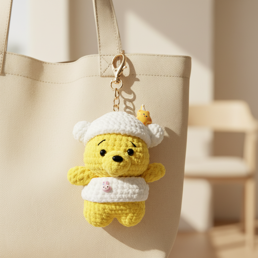 Handmade Crochet Bear Doll Amigurumi Charm