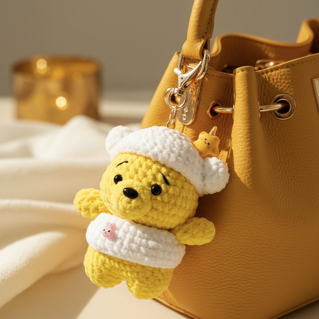 Handmade Crochet Bear Doll Amigurumi Charm