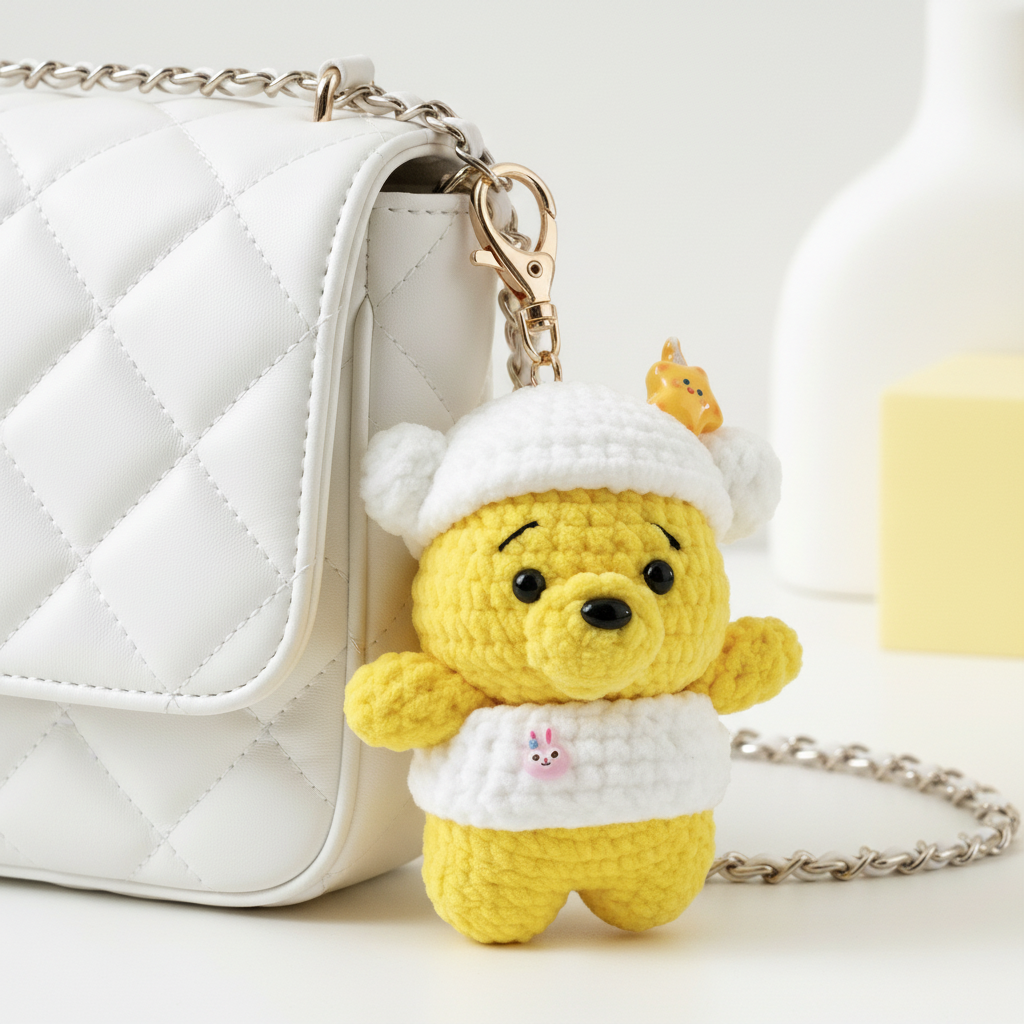 Handmade Crochet Bear Doll Amigurumi Charm