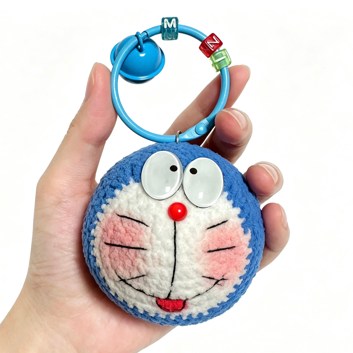 Cheerful Blue Cat Ball Charm — Jingle Bell & Ring Clip 🐱🔔