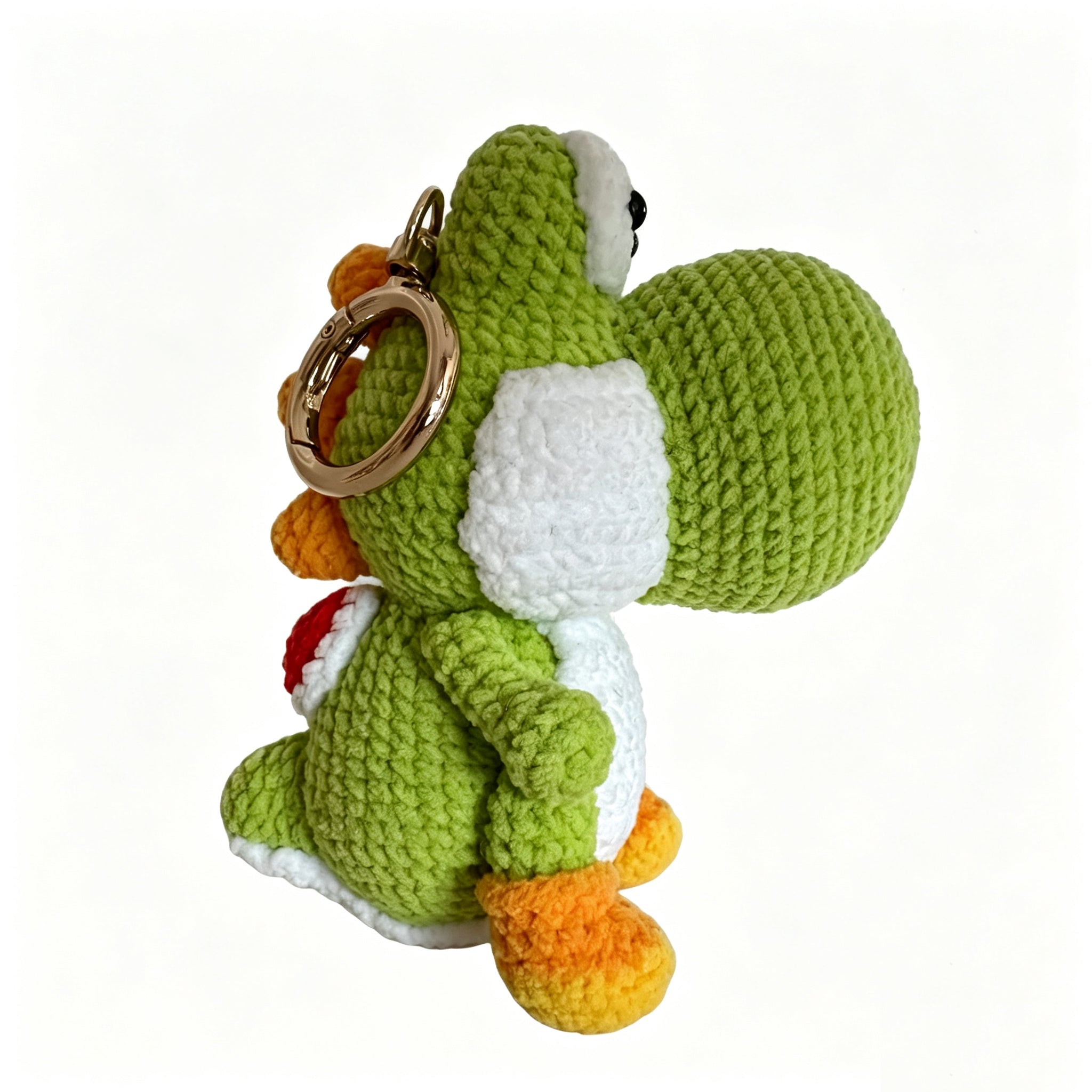 Handmade Crochet Green Dinosaur Doll Keychain | 10cm Plush Toy
