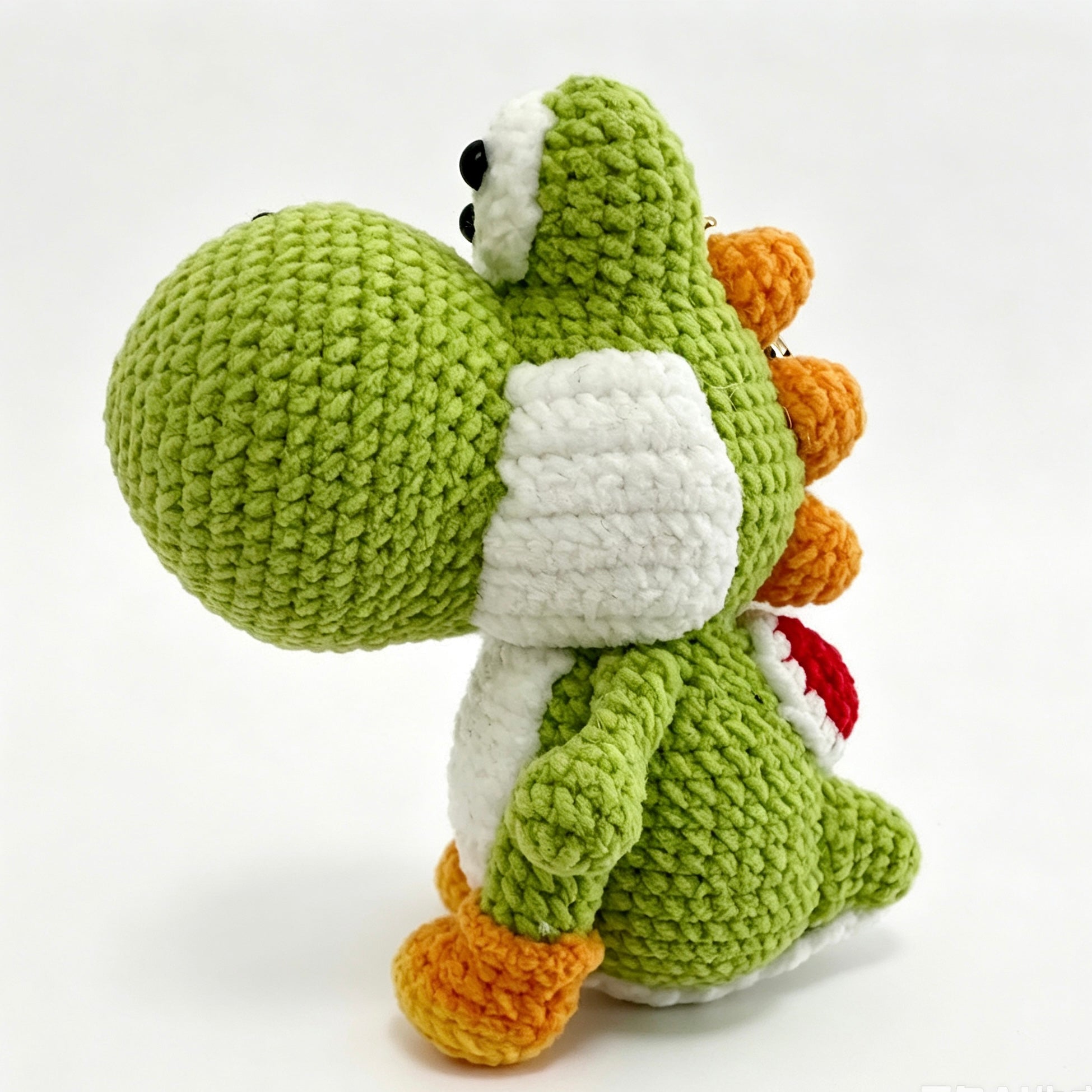 Handmade Crochet Green Dinosaur Doll Keychain | 10cm Plush Toy