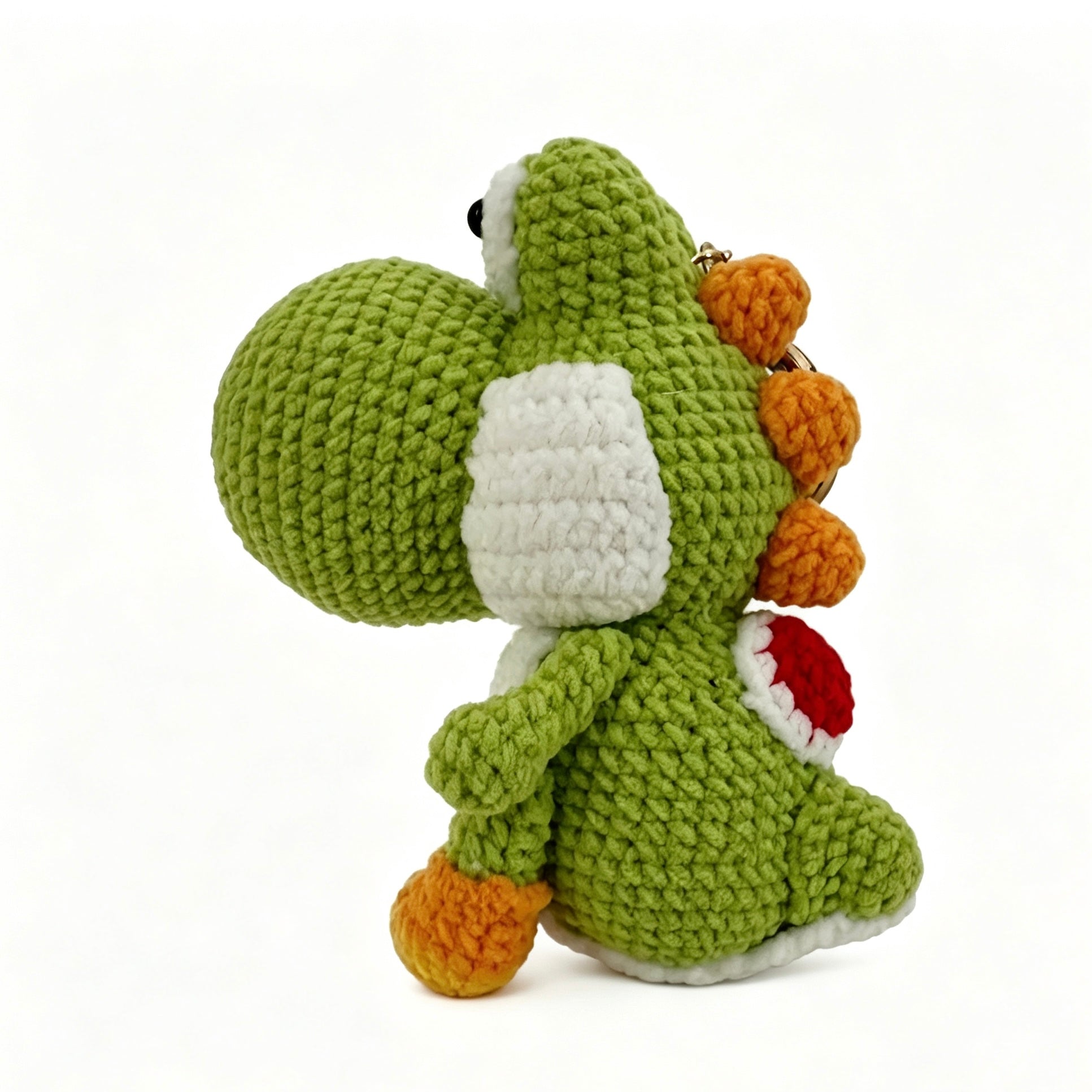 Handmade Crochet Green Dinosaur Doll Keychain | 10cm Plush Toy