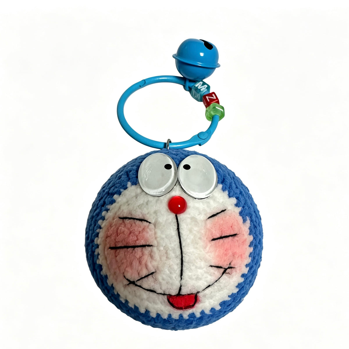 Cheerful Blue Cat Ball Charm — Jingle Bell & Ring Clip 🐱🔔