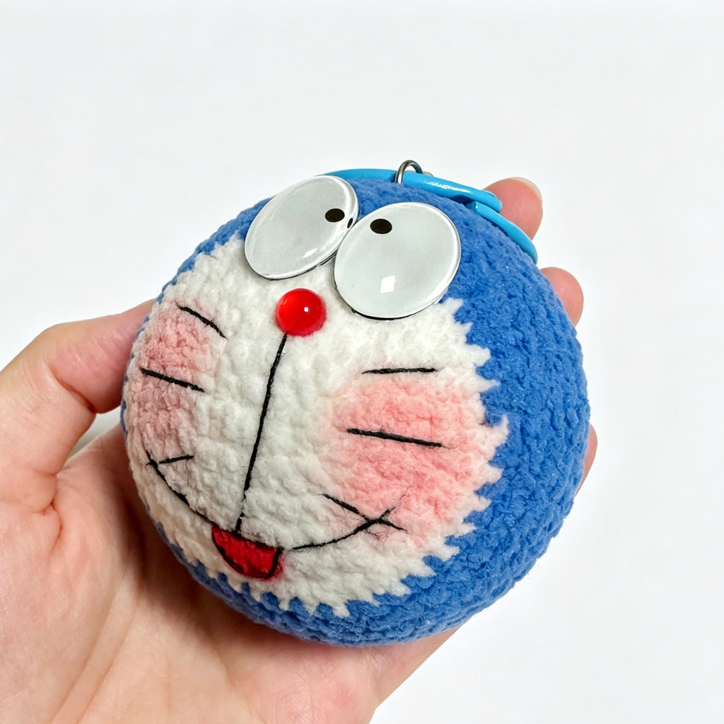 Cheerful Blue Cat Ball Charm — Jingle Bell & Ring Clip 🐱🔔