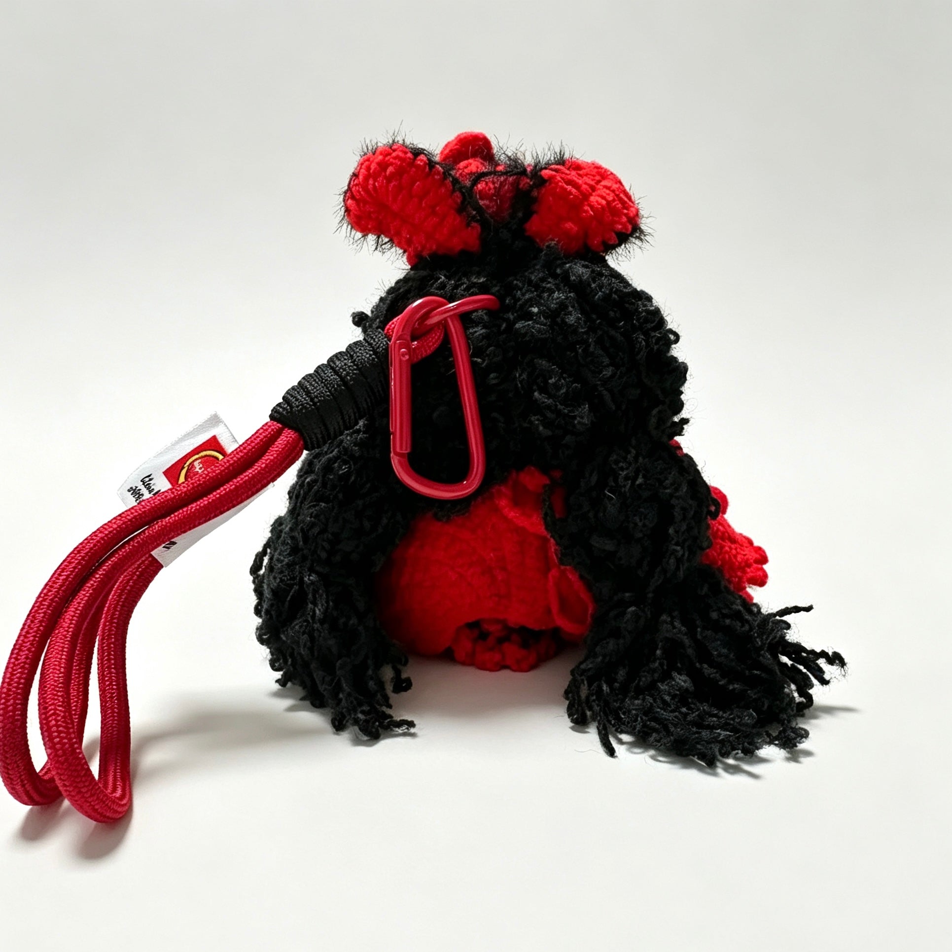 Devil Sheep Amigurumi Charm — Handmade Crochet Keychain Doll