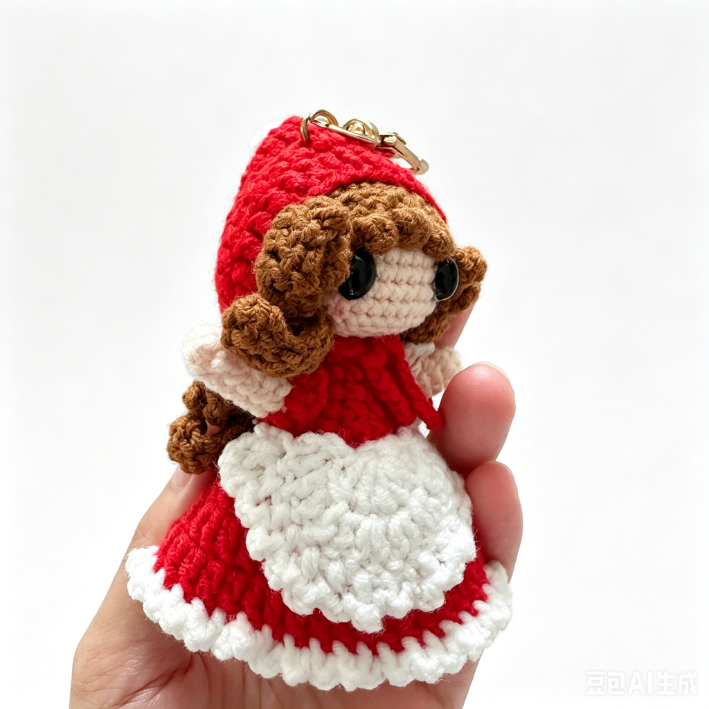 Handmade Crochet Girl Doll Keychain | 10cm Plush Toy
