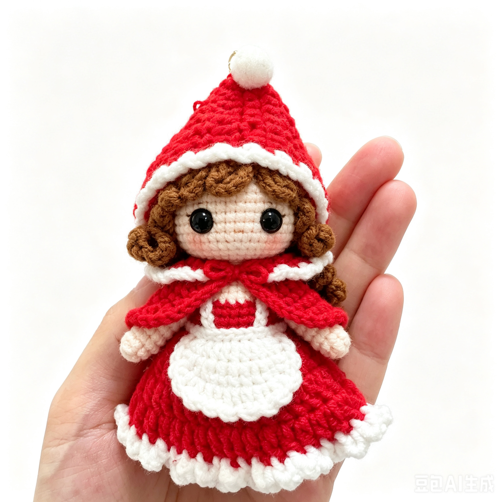Handmade Crochet Girl Doll Keychain | 10cm Plush Toy