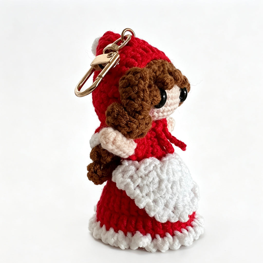 Handmade Crochet Girl Doll Keychain | 10cm Plush Toy
