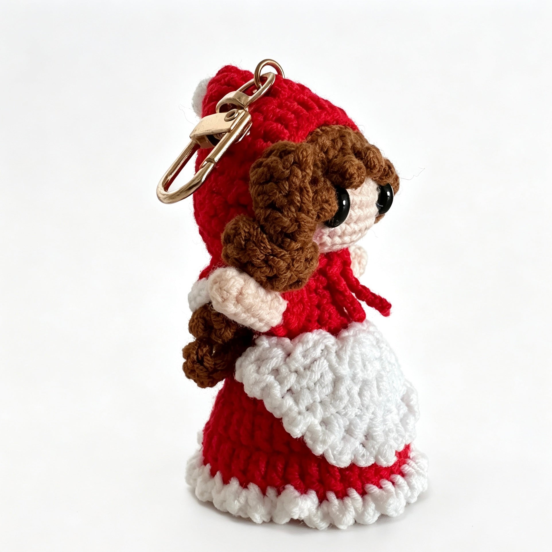 Handmade Crochet Girl Doll Keychain | 10cm Plush Toy