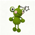 Dangling Legs Green Frog Charm — Star Clip Chenille Keychain 🐸⭐