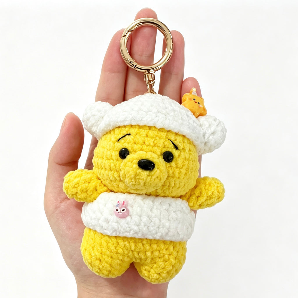 Handmade Crochet Bear Doll Keychain Charm