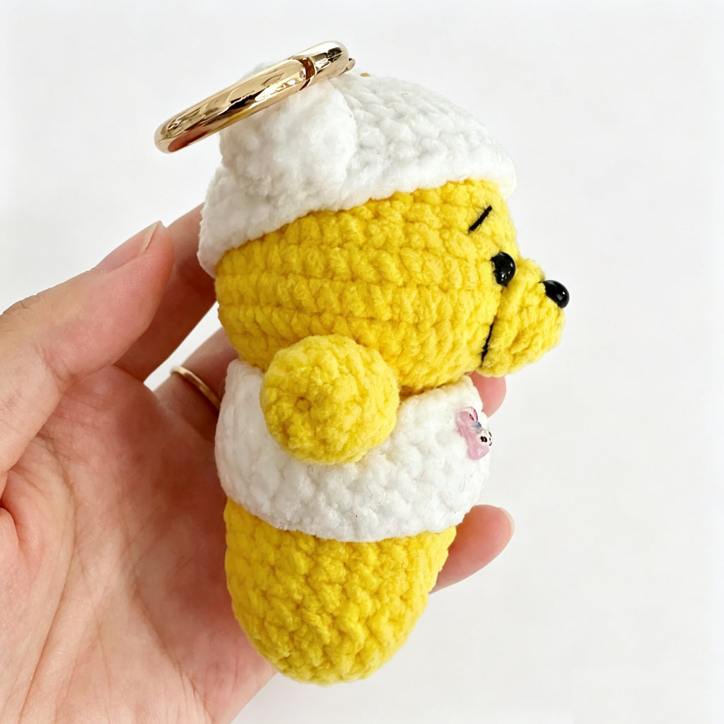 Handmade Crochet Bear Doll Keychain Charm