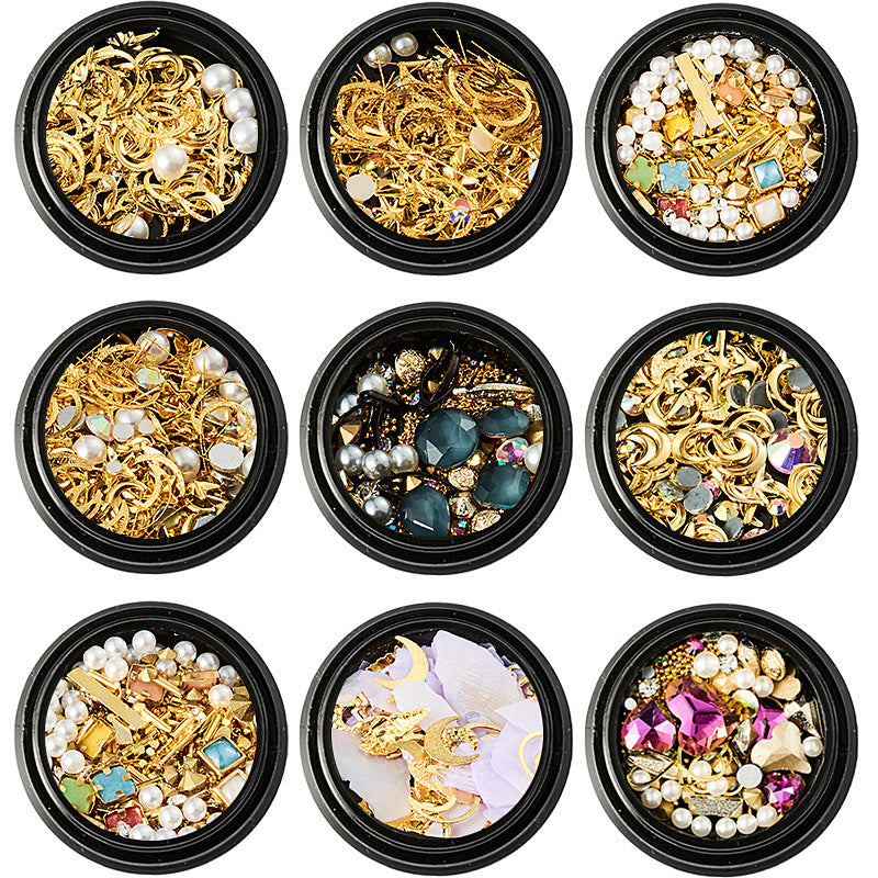 Copper Round Rivets Sequins - 3D Metal Nail Art Studs | Golden Nail Decoration