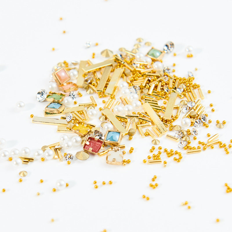 Copper Round Rivets Sequins - 3D Metal Nail Art Studs | Golden Nail Decoration