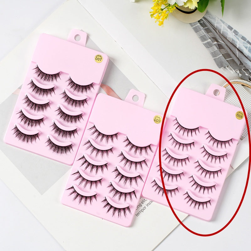 Natural False Eyelashes - 5 Pairs Manga Style Wispy Lashes | Korean Makeup