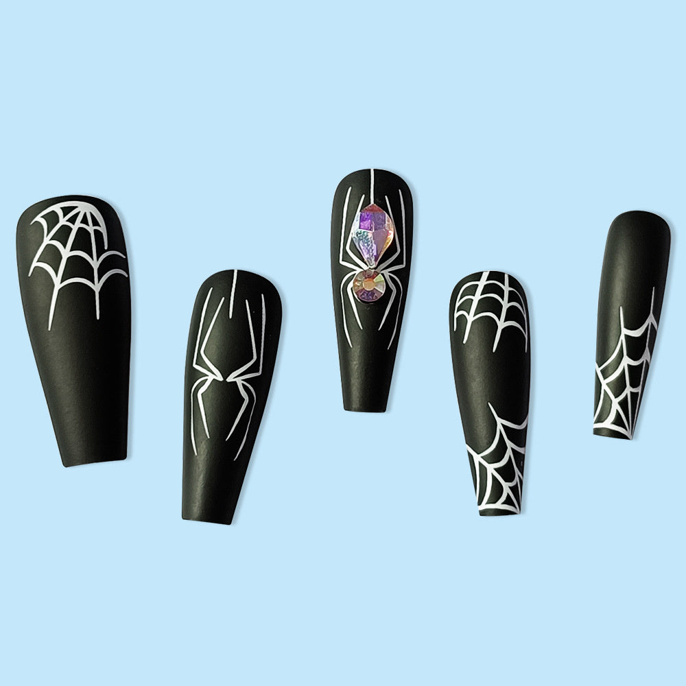 Halloween Spider Press On Nails - Dark Gothic Design 24pcs