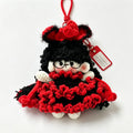 Devil Sheep Amigurumi Charm — Handmade Crochet Keychain Doll