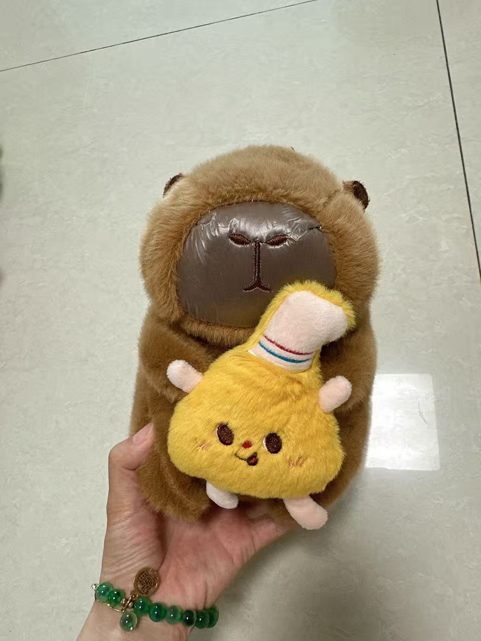 Capybara Plush Toy with Mini Chick 23cm