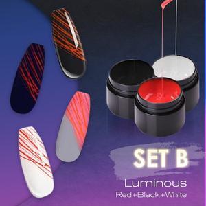 Luminous Glow-in-the-Dark Nail Art Gel - 3-Piece UV Gel Polish Set | Party Nails