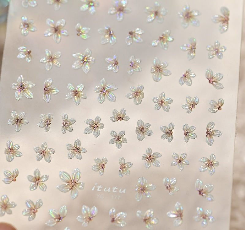 Camellia 5d Relief Nail Sticker Stereo Ornament