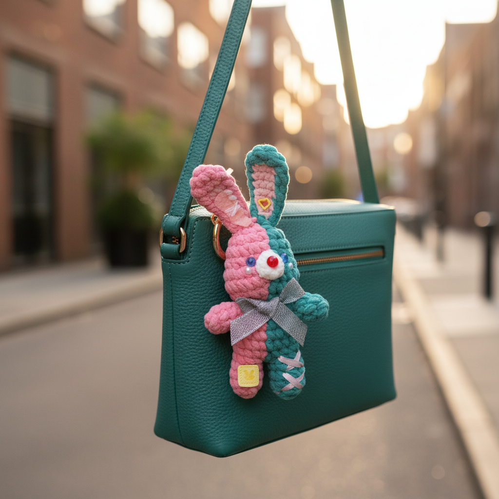 Handmade Crochet Bunny Companion | Dual-Color Amigurumi Charm