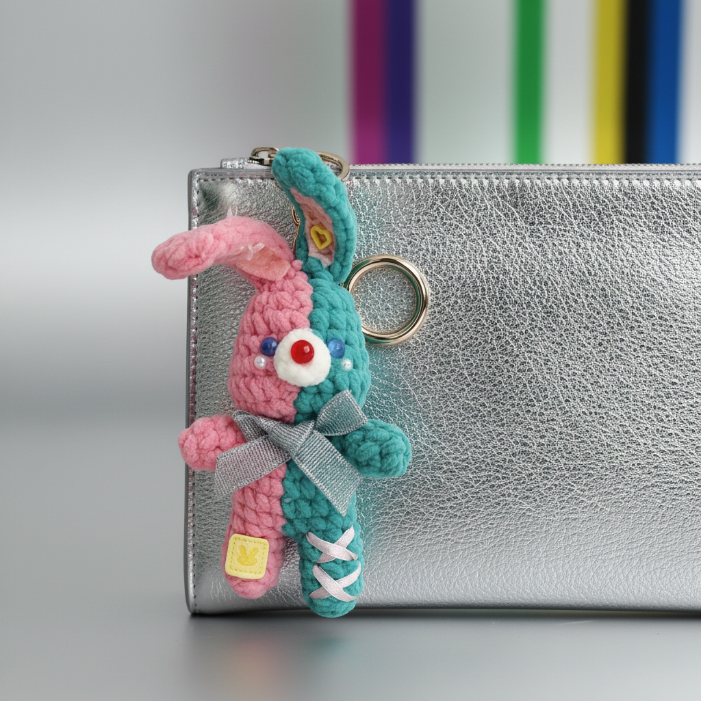 Handmade Crochet Bunny Companion | Dual-Color Amigurumi Charm