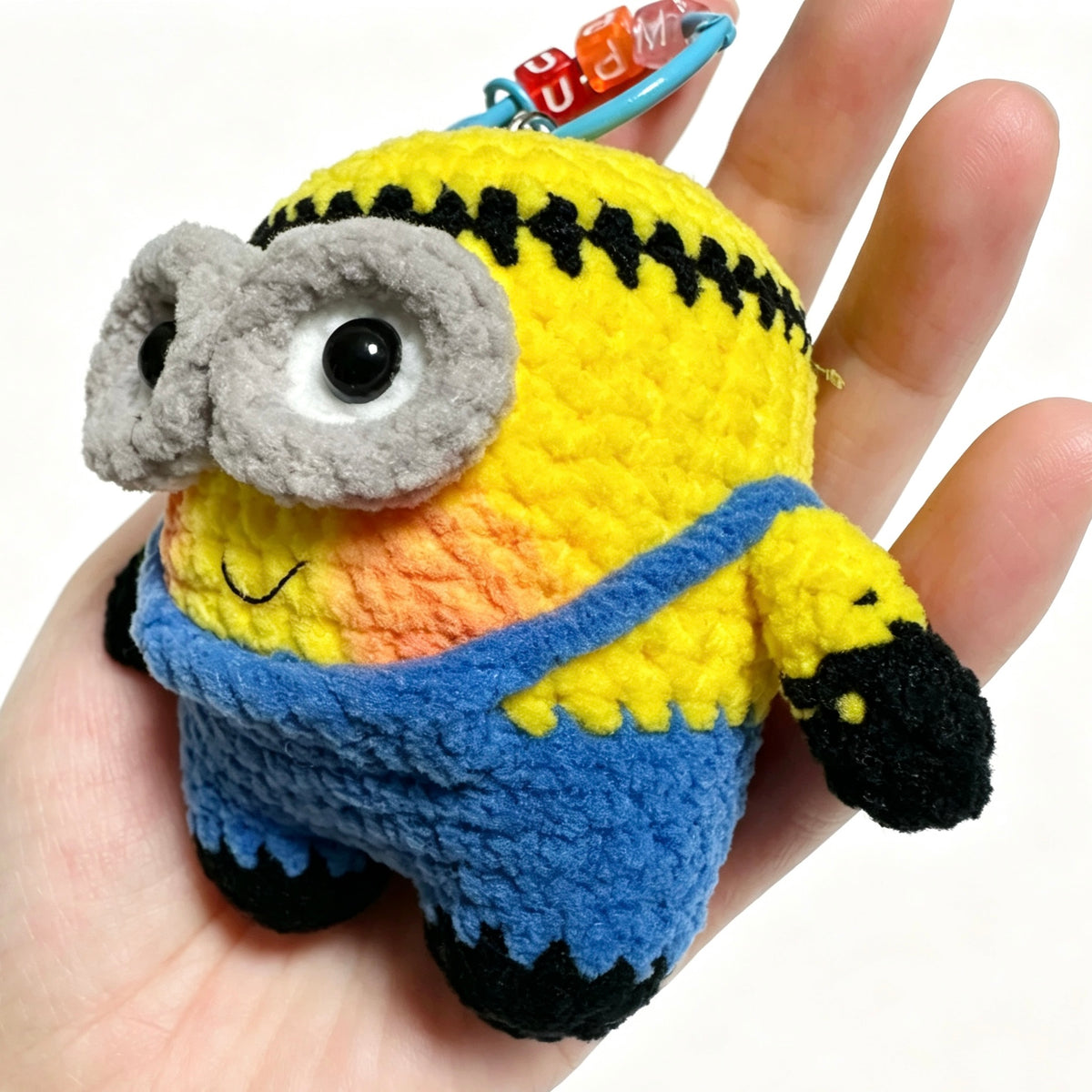 Playful Yellow Minion Charm — Chenille Amigurumi Keychain 🍌💛