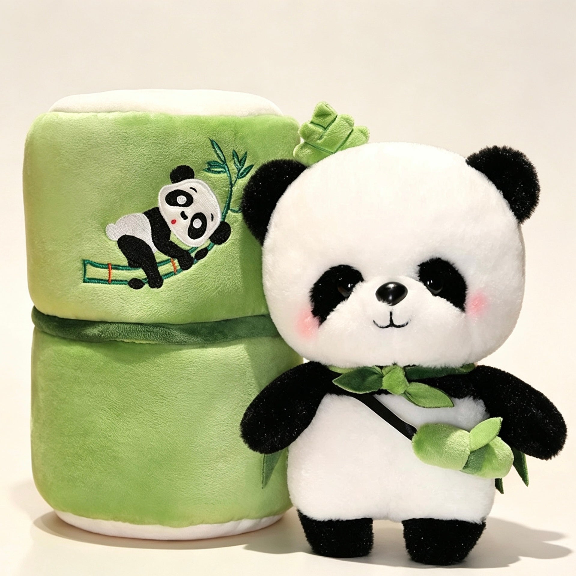 Bamboo Tube Panda Hero Plush Toy