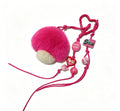 Fluffy Pink Mushroom — Velvet Rex Rabbit Fur Beaded Charm 🍄💖