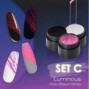 Luminous Glow-in-the-Dark Nail Art Gel - 3-Piece UV Gel Polish Set | Party Nails