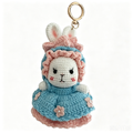 Pink Lolita Bunny Crochet Doll Amigurumi Charm | Keychain & Bag Pendant