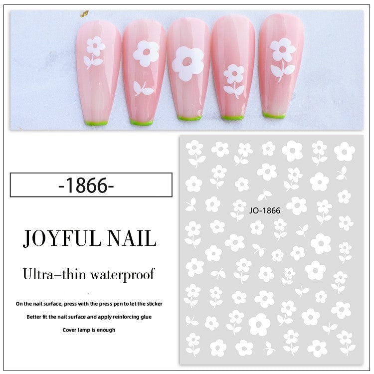 Camellia 5d Relief Nail Sticker Stereo Ornament